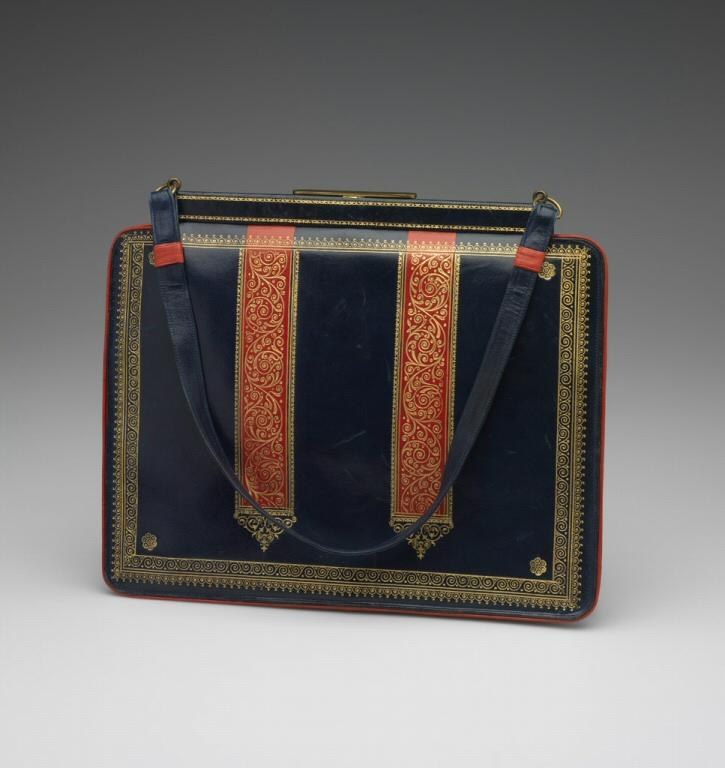 Geprägte Ledertasche von N. Raddi aus den späten 1930er- oder frühen 1940er-Jahren
