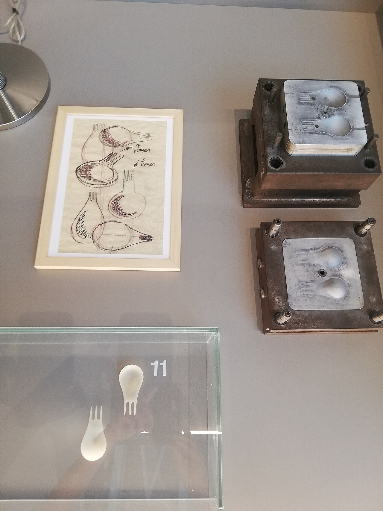 Diseño y moldes del Spork expuestos en el ADI Design Museum de Milán