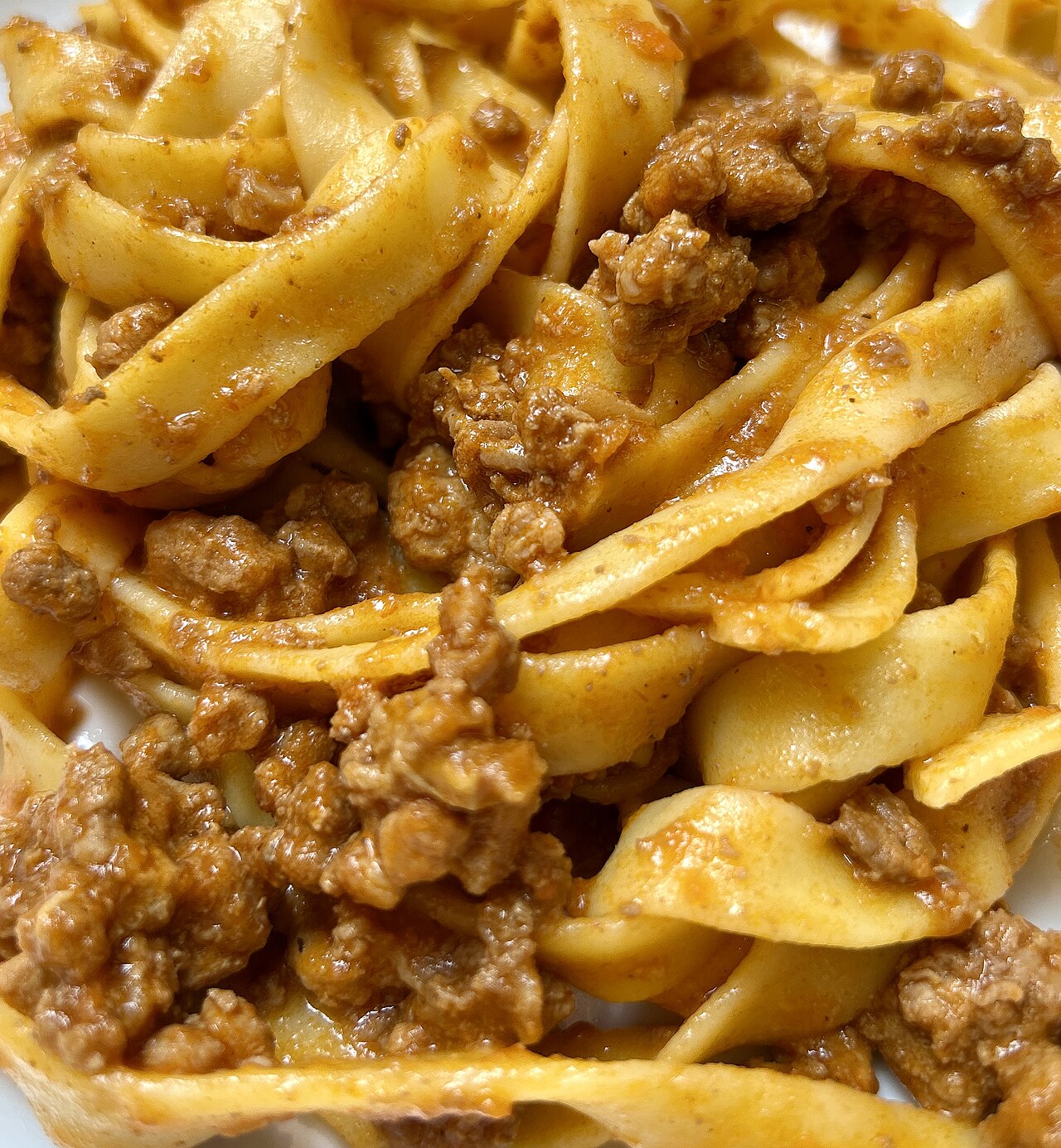 Tagliatelle al ragù served in Bologna